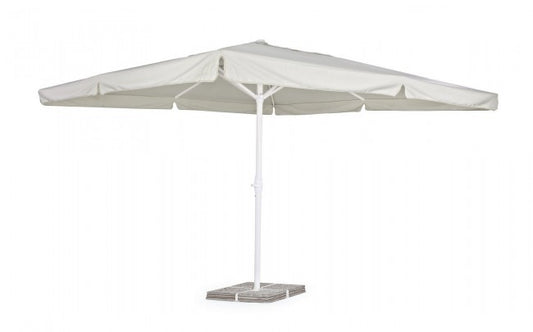 Parasol Alghero en aluminium gris clair blanc