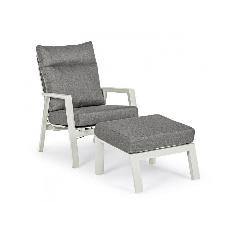 Pouf en aluminium avec coussin lunaire Kledi
