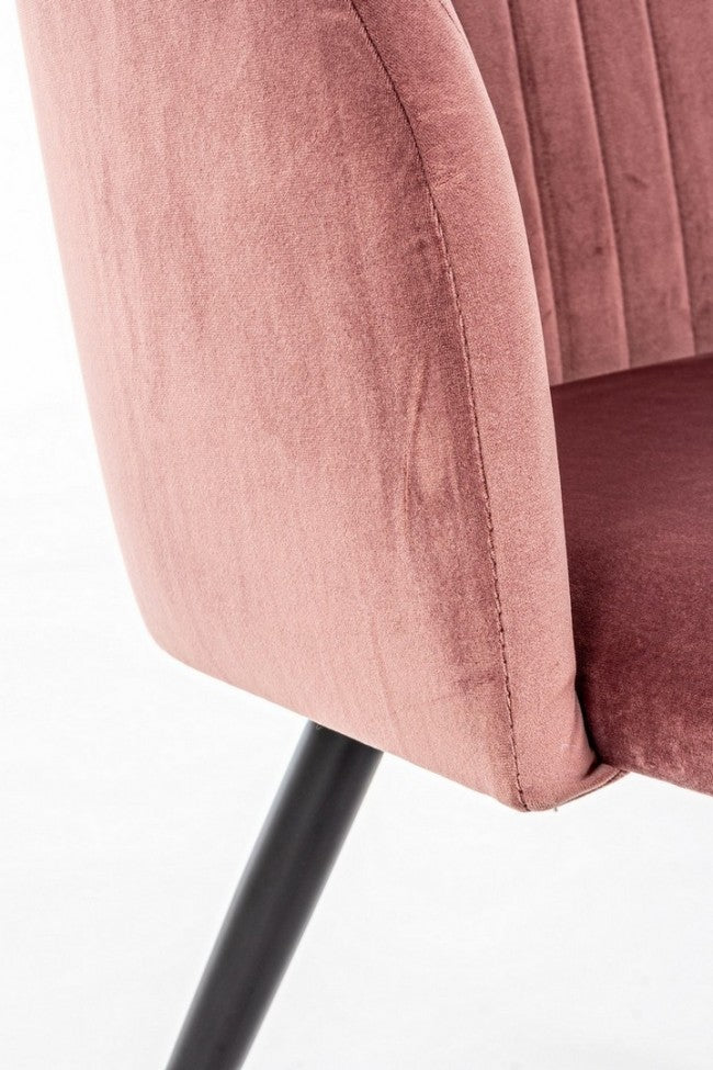 2x chaise Queen en velours blush