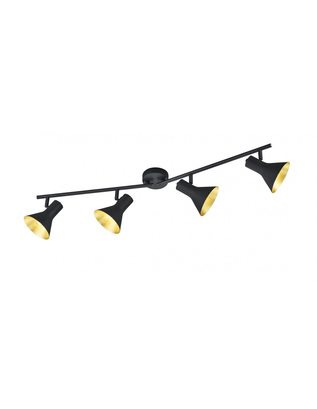 Plafonnier avec 4 spots E14 orientables Nina Noir et Or Trio Lighting