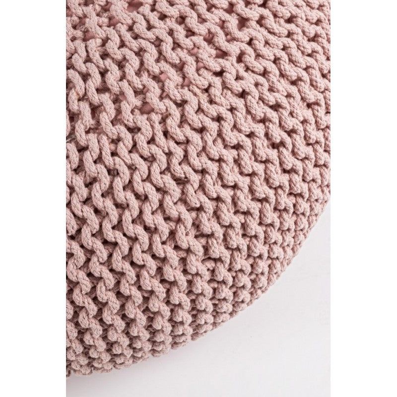 Pouf d'ameublement tressé rose design 80 cm