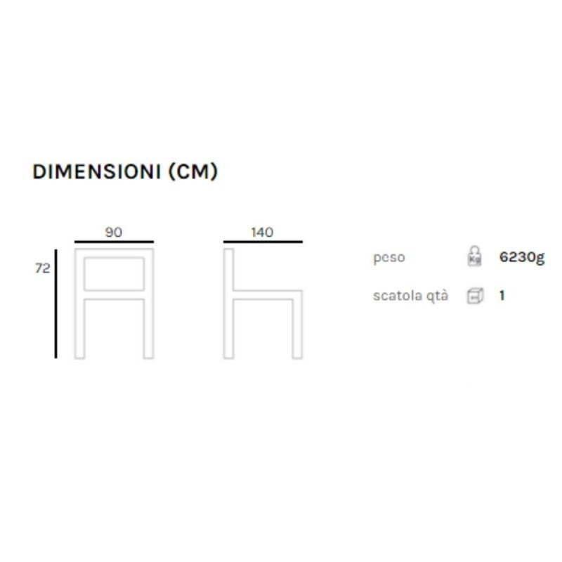 Table d'extérieur en polypropylène Tortora BRAGA 140x90x h72 cm