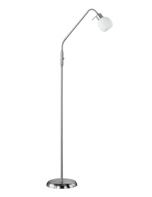 Freddy Spot Led Lampadaire Nickel Verre Opale H150 cm Trio Lighting