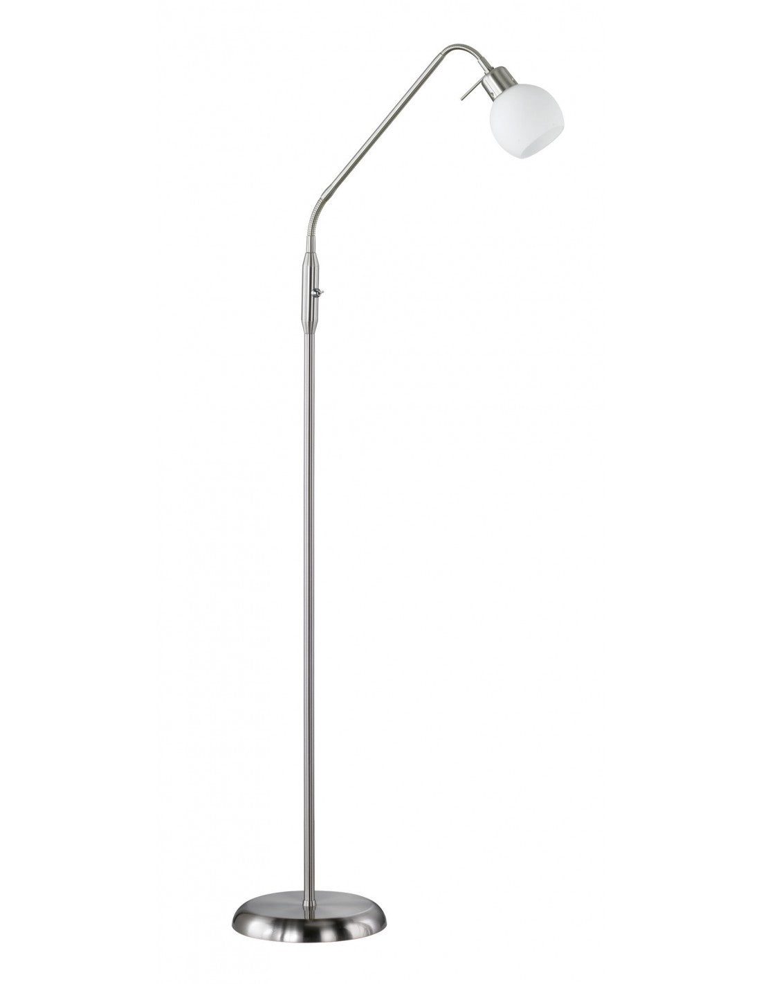 Freddy Spot Led Lampadaire Nickel Verre Opale H150 cm Trio Lighting