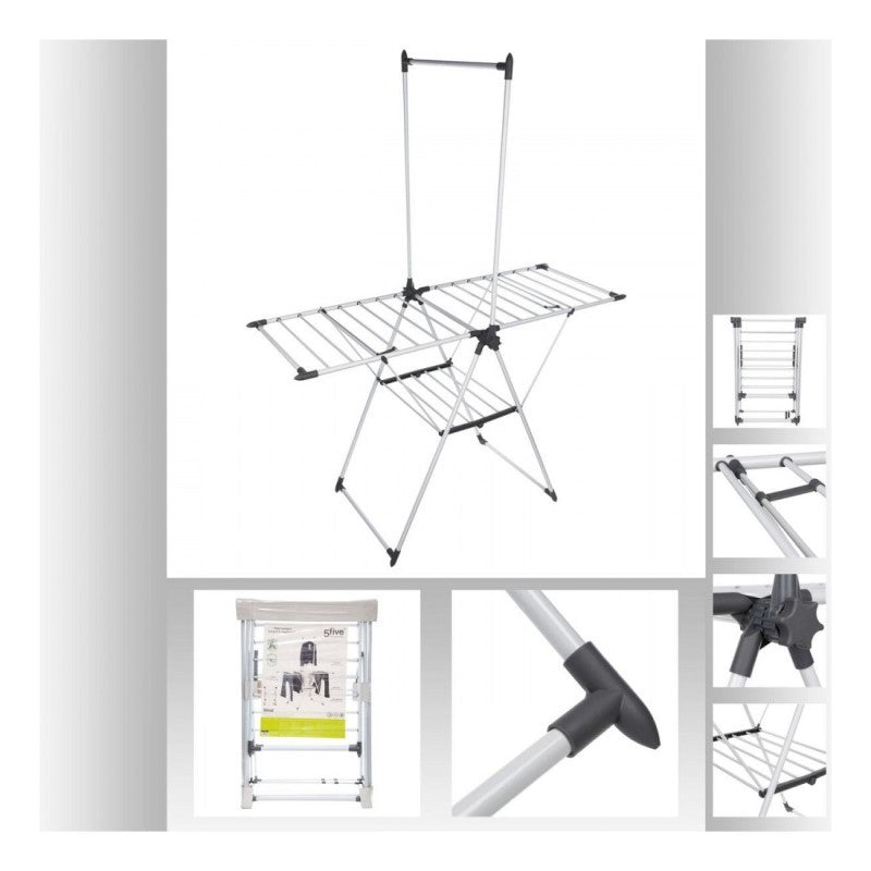 Etendoir en acier et polypropylène SINAI blanc 158x69,7x h199 cm