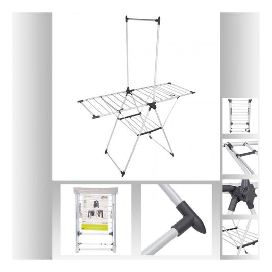 Etendoir en acier et polypropylène SINAI blanc 158x69,7x h199 cm