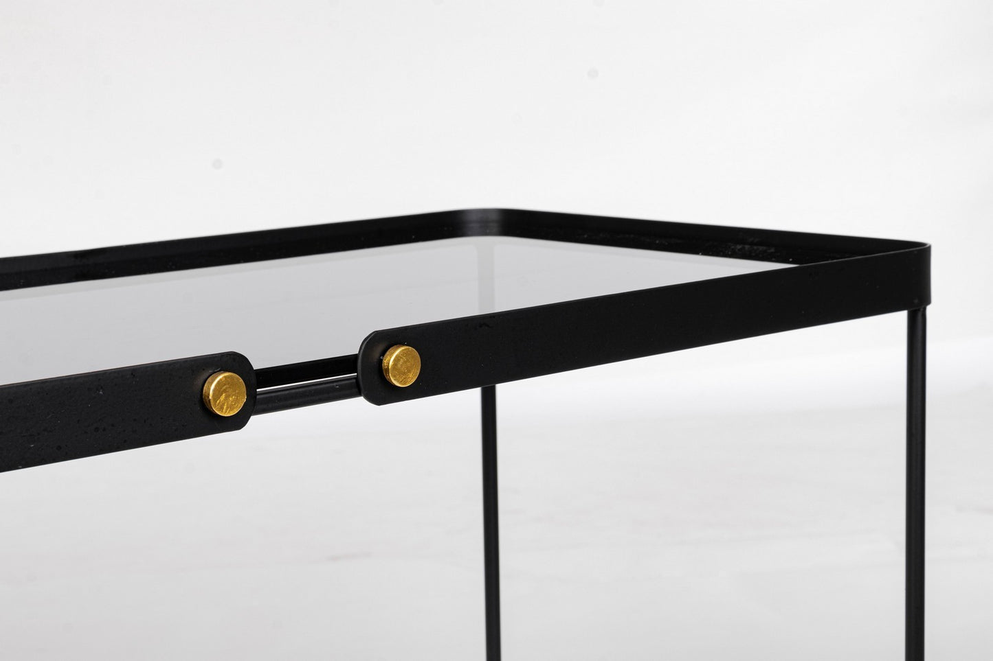 Set de 2 tables basses rectangulaires en acier noir Zeina