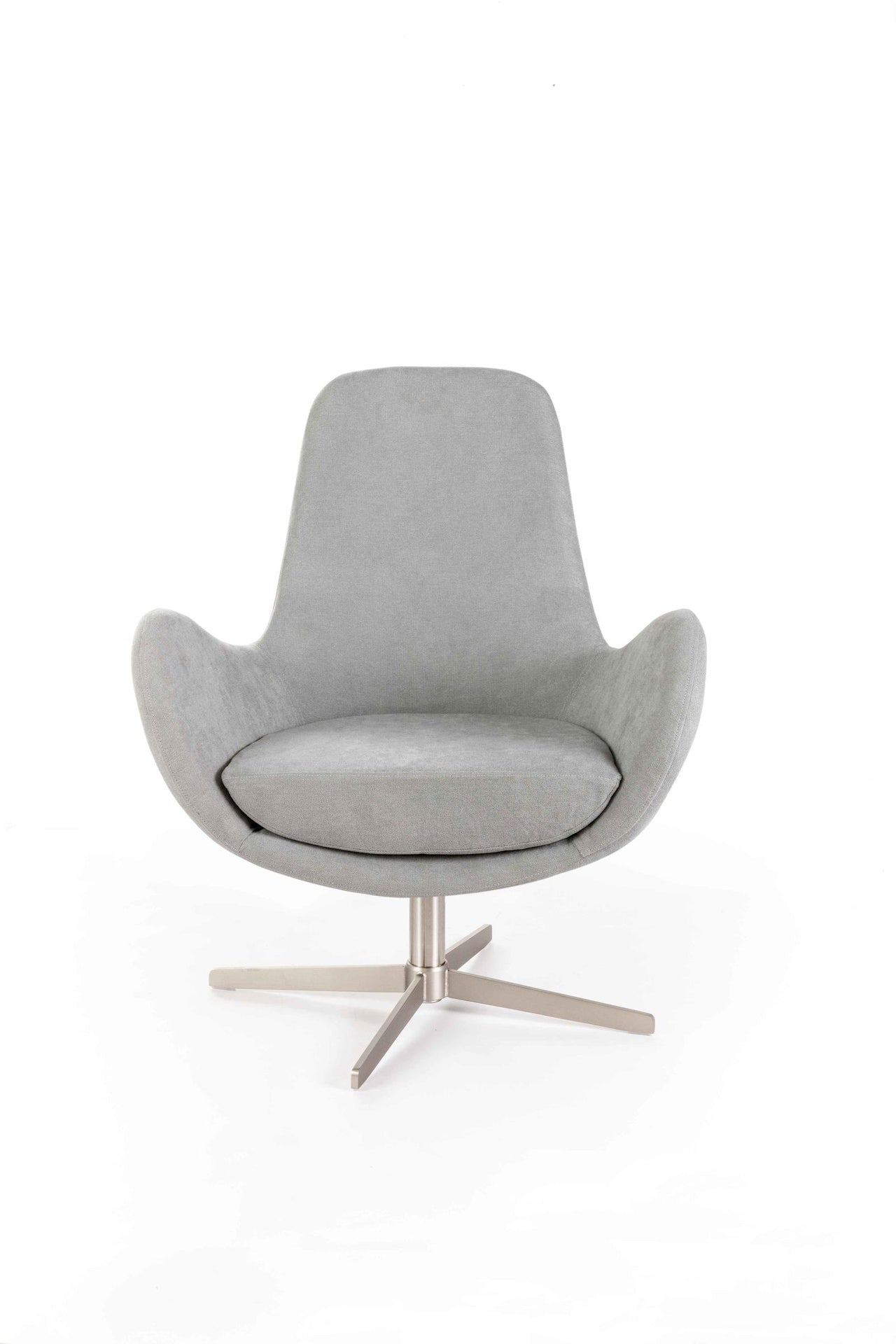 Fauteuil pivotant gris clair 64 cm x 72 cm H. 42 cm