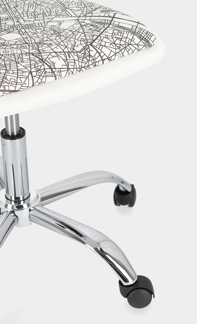 Chaise de bureau en acier simili cuir Young Paris 42,5 x 40 x 87 cm