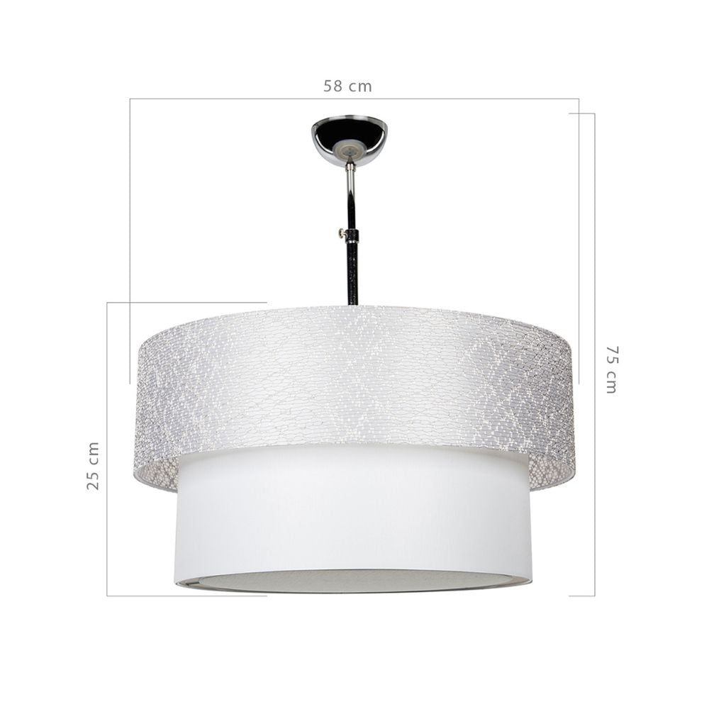 Lampe à suspension Polo MDL2749 en tissu gris