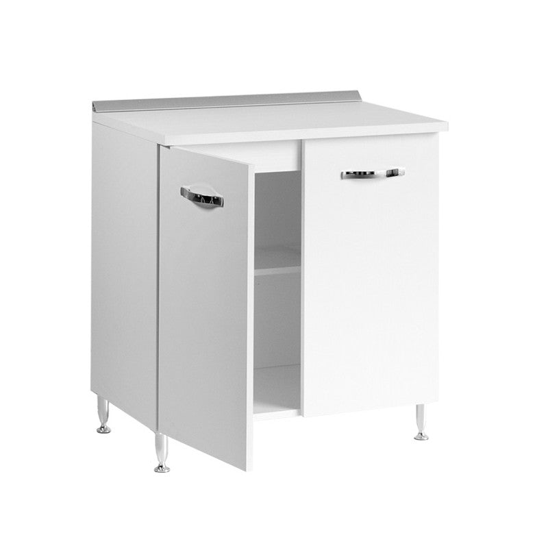 Base de cuisine en frêne blanc avec 2 portes 80x50xH 85 cm