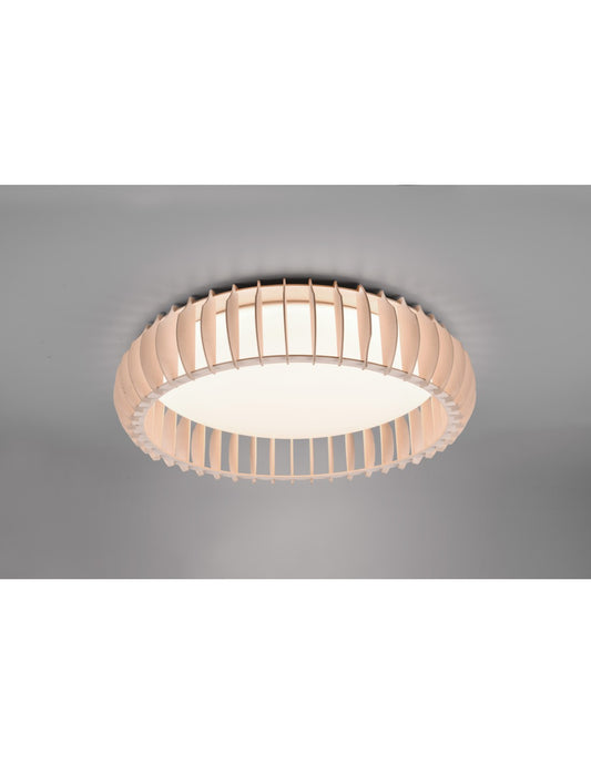 Plafonnier Bois Naturel LED Variateur 38w Monte Trio Lighting