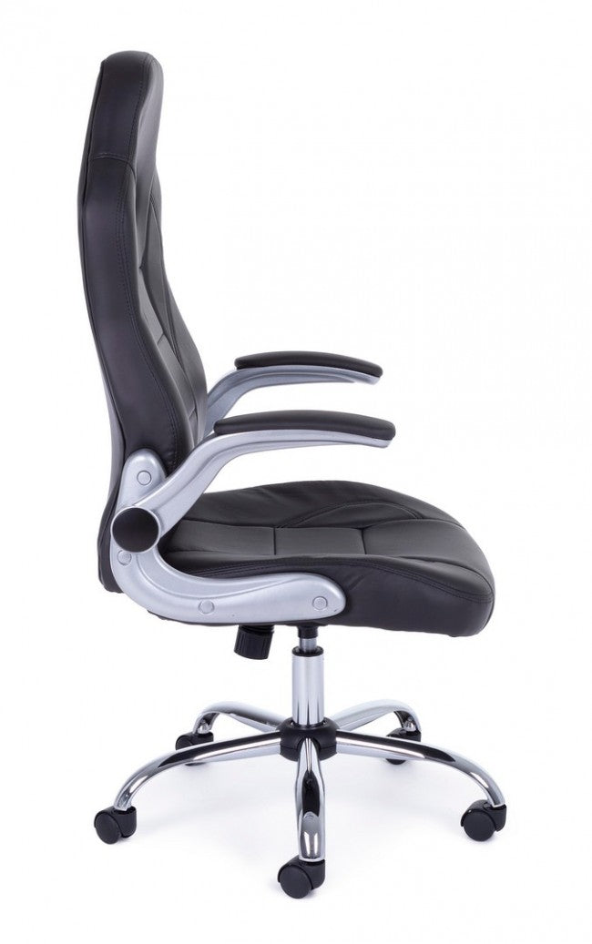 Fauteuil de bureau recouvert de cuir Boneville Noir