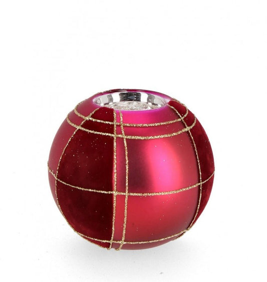 6x Bougeoir Vt Velouté Rouge D100