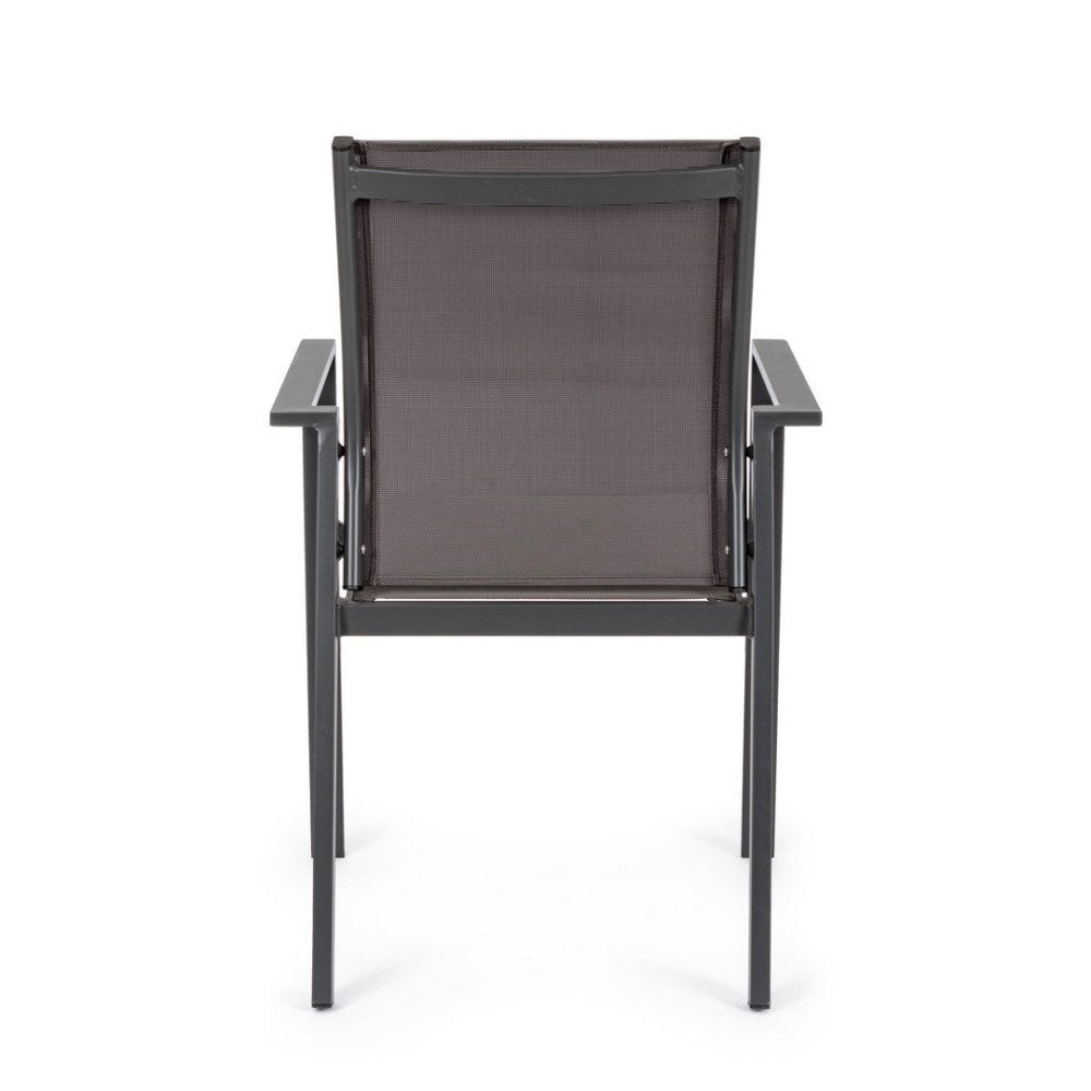 Chaise d'extérieur Crozet avec accoudoirs anthracite foncé