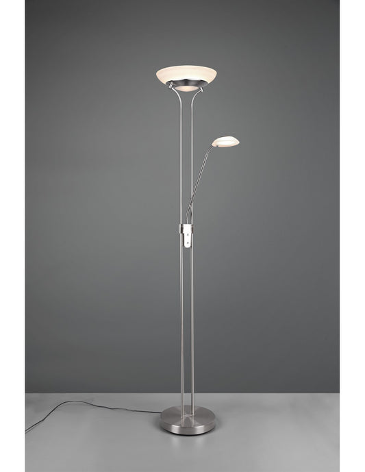 Lampadaire LED variateur avec spot de lecture Orson Nichel Trio Lighting