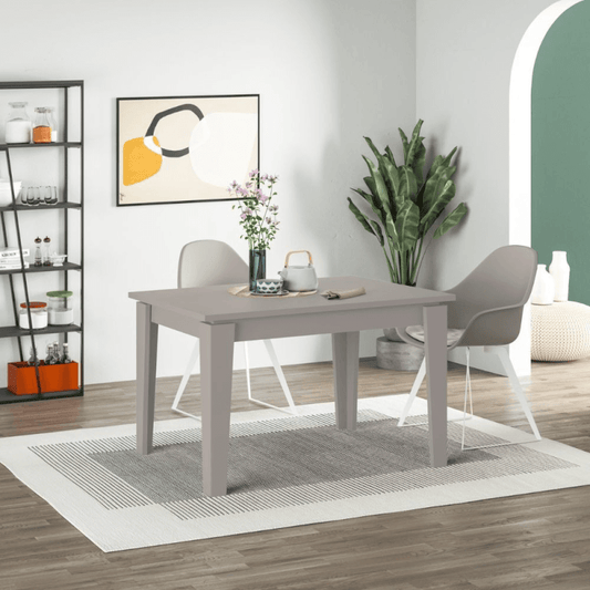 Table extensible gris tourterelle moka clair Megaron 120x80 cm