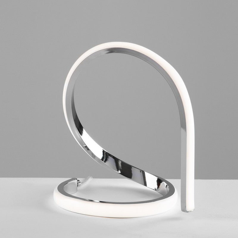 Lampe de table en métal et aluminium Chrome Poli LED Intégrée 21x h20 cm
