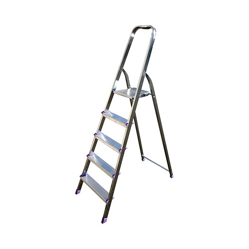 Echelle domestique en aluminium à 7 marches - hauteur au sol 1,54 m