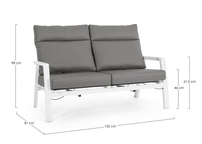 Canapé 2P Recl CC Kledi Blanc Jx11