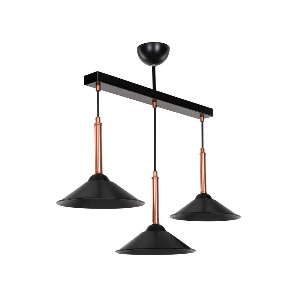 Suspension Mandarin MDL4221 avec abat-jour en métal noir