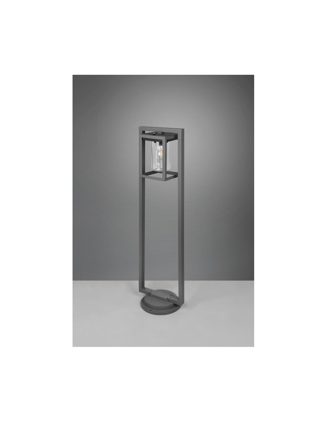 Palo Alto Lanterne Cylindre En Verre Long Anthracite IP44 Capteur Crépusculaire Trio Éclairage