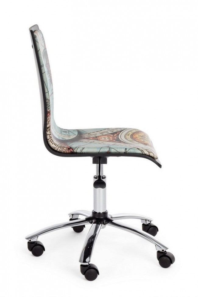 Chaise de bureau en acier éco-cuir Young Gulliver