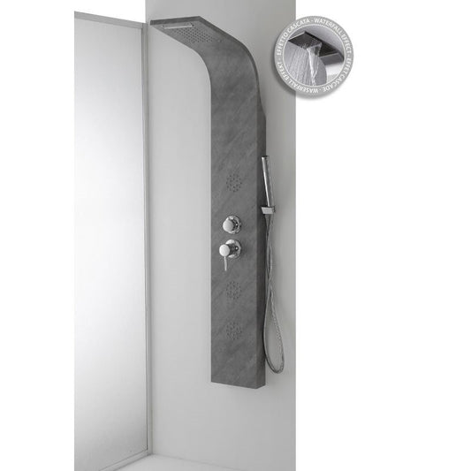 Colonne de douche en acier effet béton 22x6,5x h150 cm 