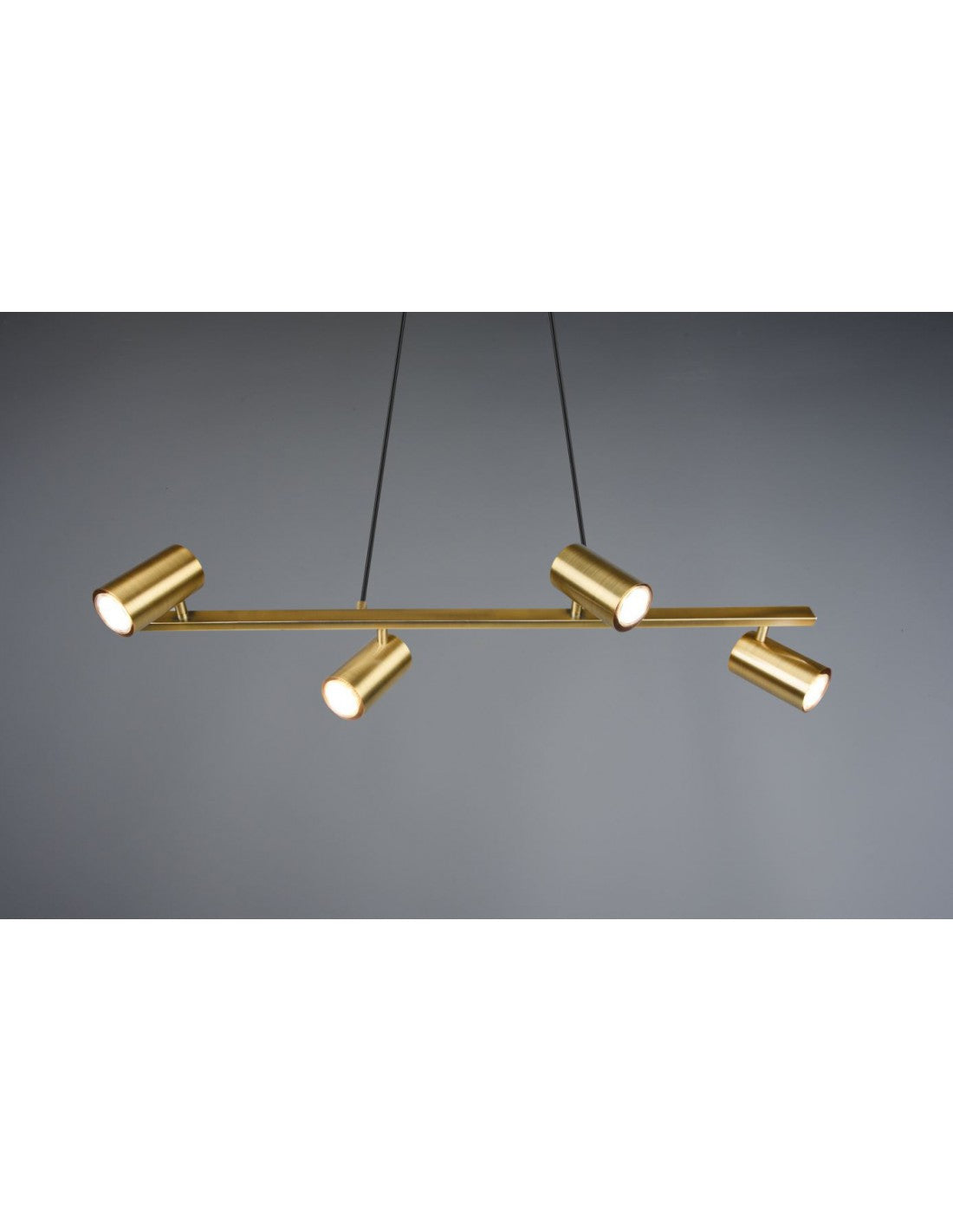 Suspension 4 Spots GU10 Orientables Marley Laiton Vieilli Trio Éclairage