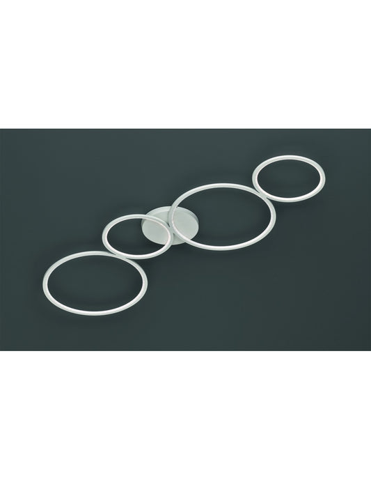 Plafonnier Rondo 4 Cercles LED Blancs L97 cm Trio Lighting