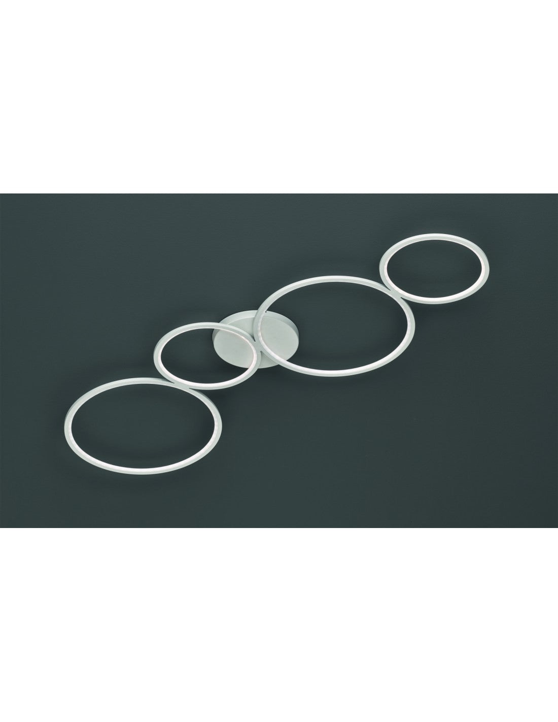 Plafonnier Rondo 4 Cercles LED Blancs L97 cm Trio Lighting