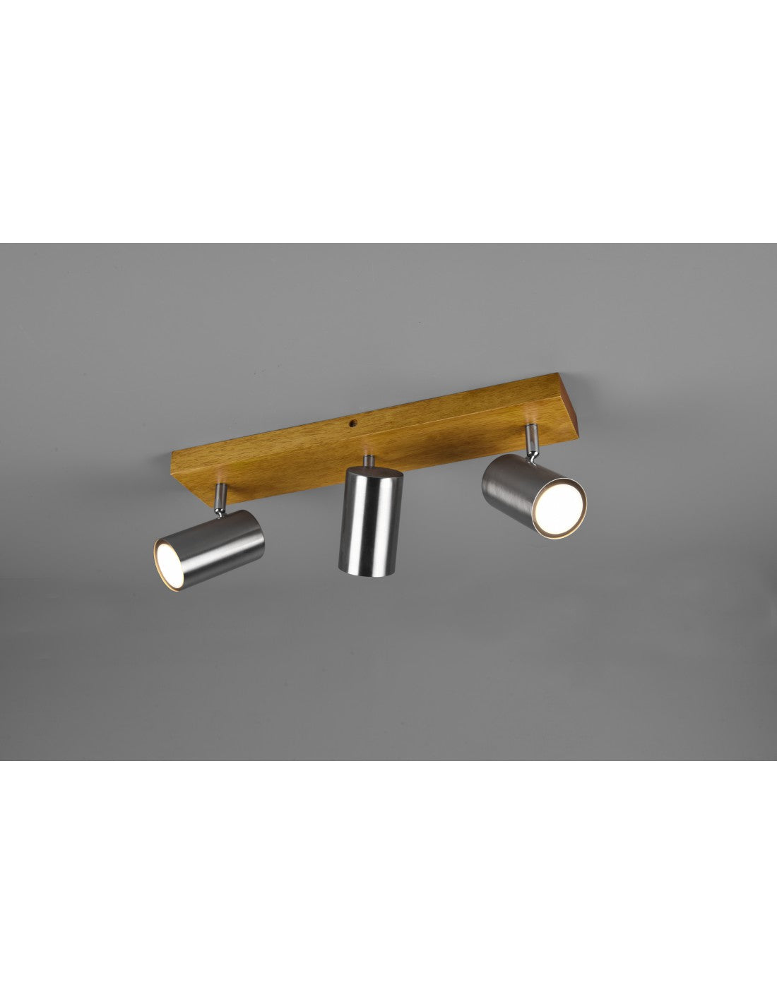 Spot Marley 3 Spots GU10 Nickel Et Bois L44 cm Trio Lighting
