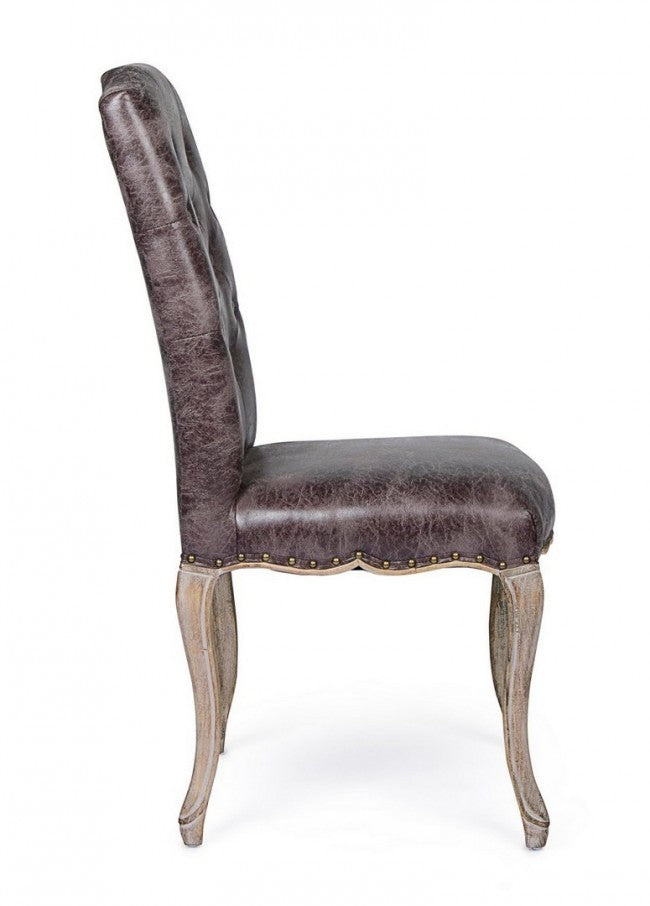 Chaise classique en bois en tissu Diva 51 x 53 x 99 cm