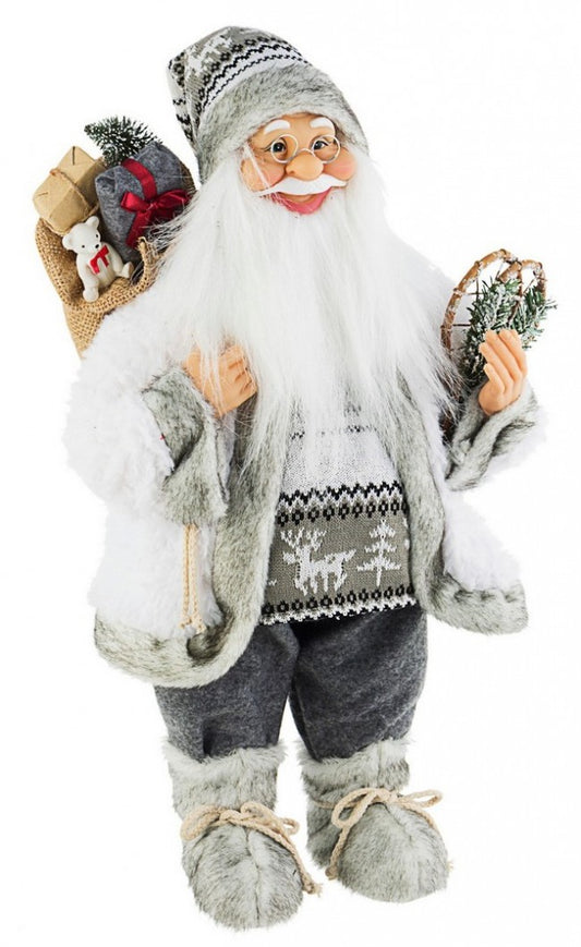 2x Père Noël Houx Argent L