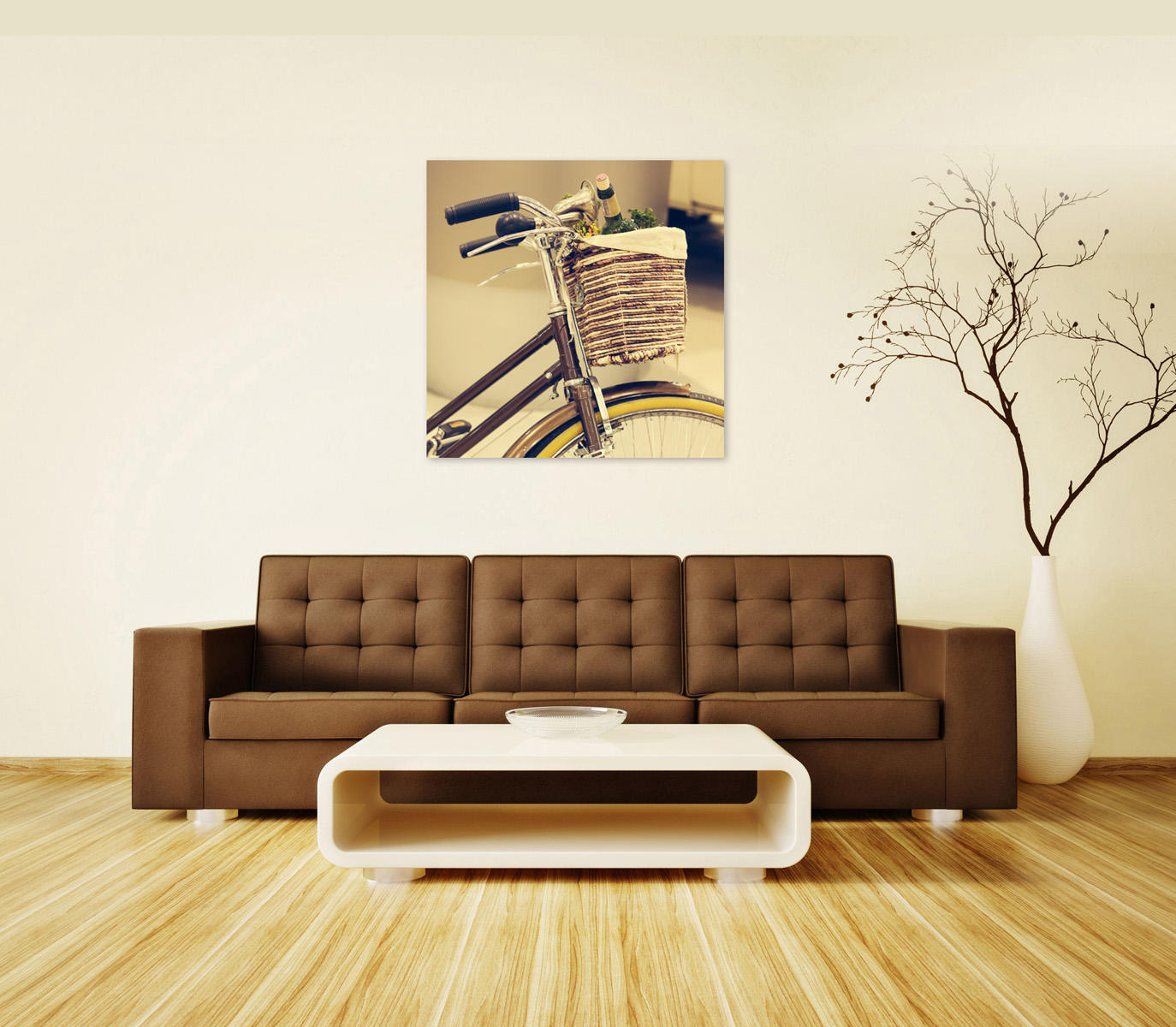 Impression sur verre 70x70 cm avec toile multicolore