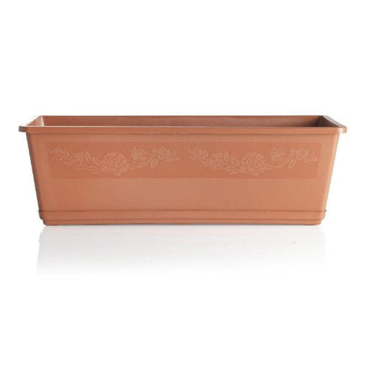 Vase Jardinière Balconella Avec Soucoupe 60 Cm Bama Terre Cuite Plastique
