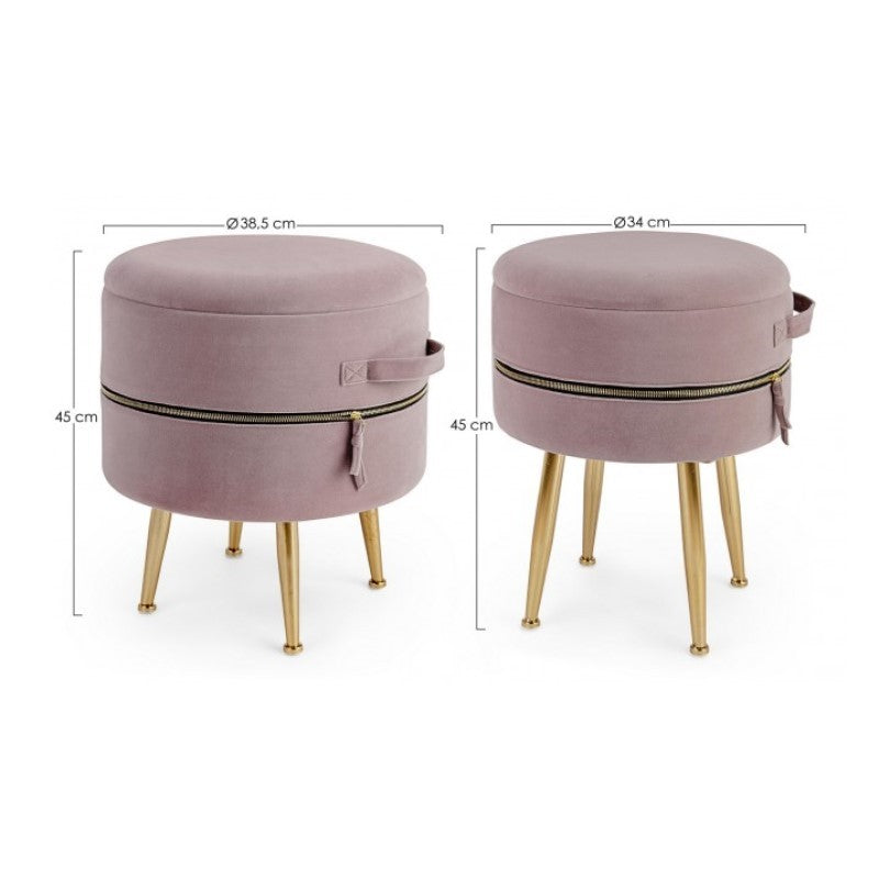 Lot de deux poufs roses avec ouverture