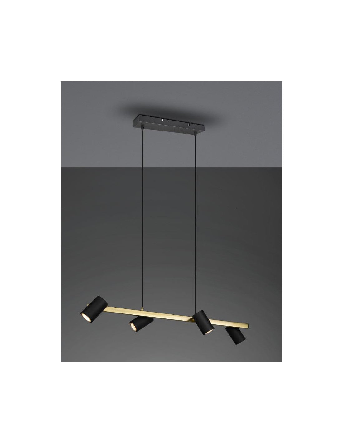 Suspension Noire 4 Spots GU10 Orientables Marley Trio Lighting