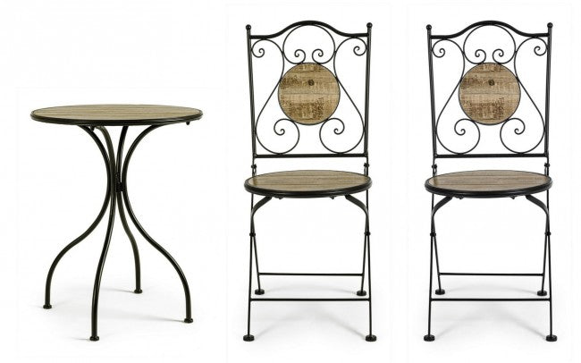 Ensemble de 3 tables pliantes et 2 chaises Kansas