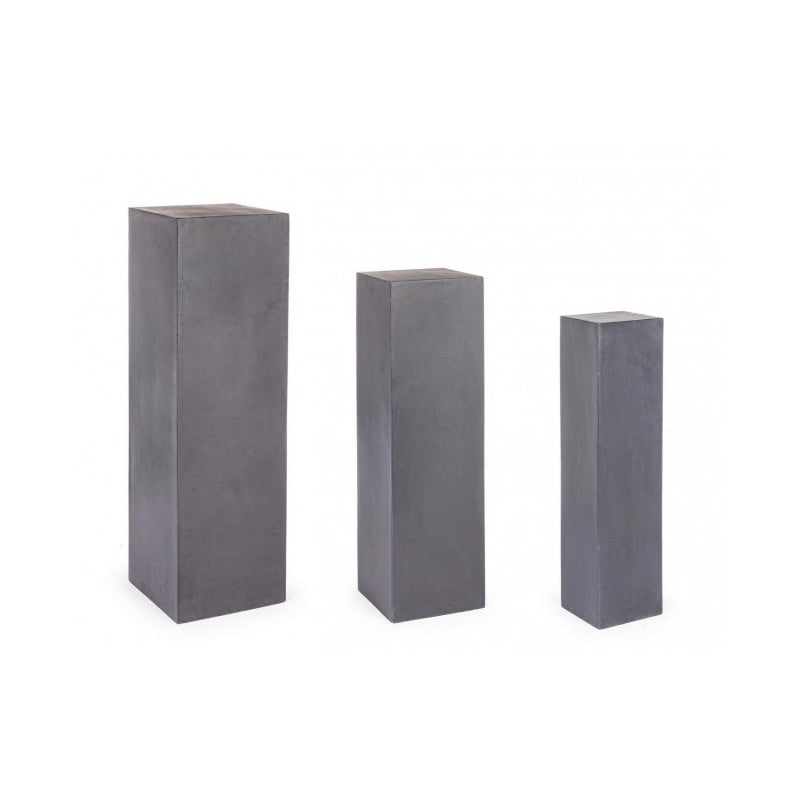 Lot de 3 colonnes de salon de jardin carrées anthracite mélangé