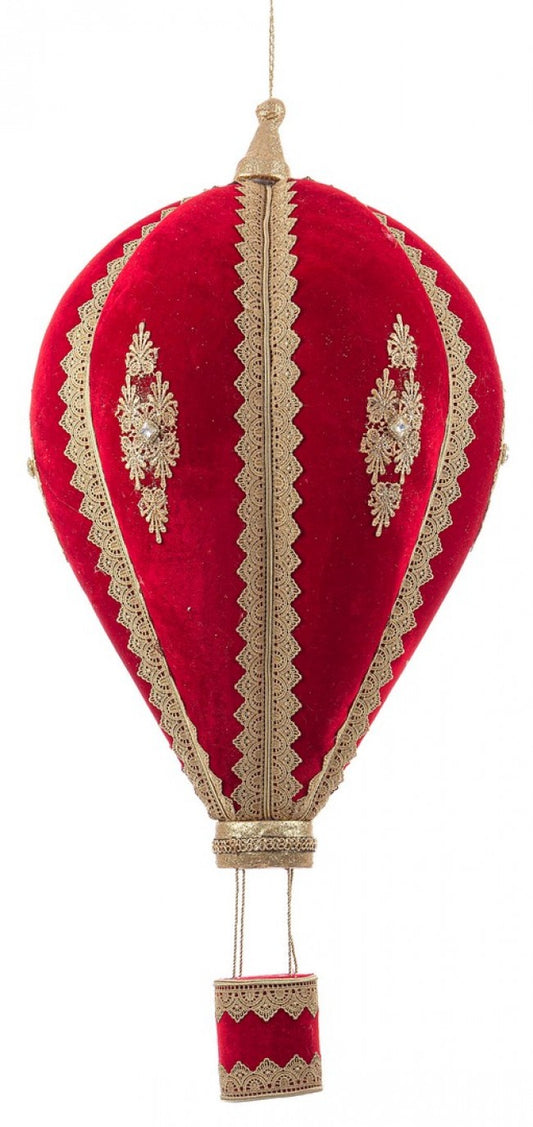 1x pendentif montgolfière rouge Colyn