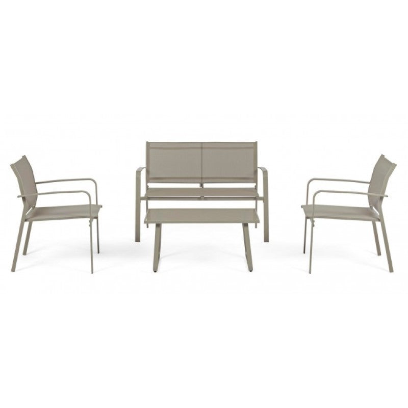 Bizzotto ensemble de jardin gris tourterelle 4 pièces