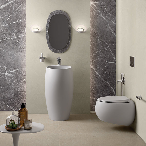 WC suspendu sans rebord avec fixation cachée - Blanc mat