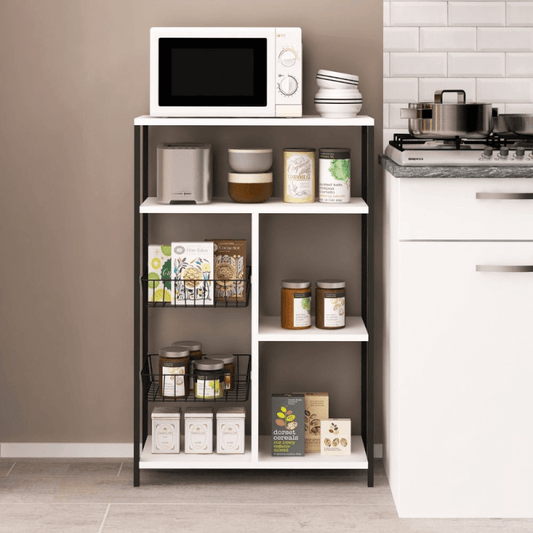 Etagère de cuisine Nilufer noir et blanc
