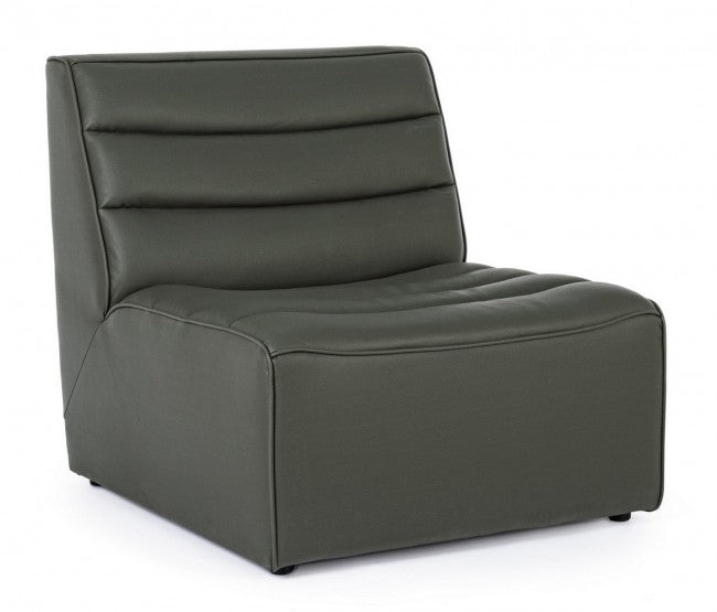 Style design de fauteuil en bois effet cuir vert moderne