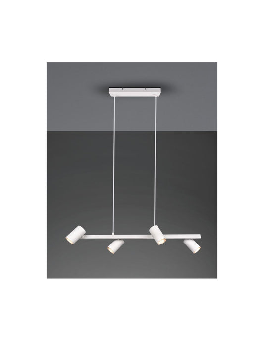 Suspension Blanche 4 Spots GU10 Orientables Marley Trio Lighting