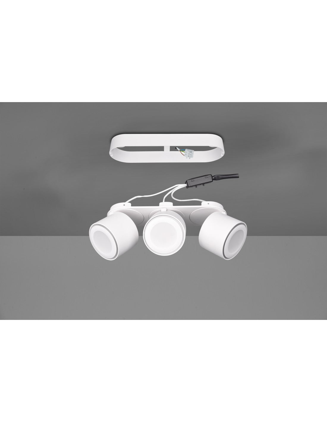 Plafonnier 3 Spots Double Emission LED L27 cm Taurus Blanc Trio Lighting