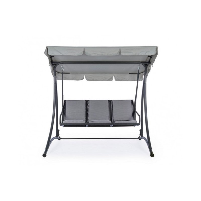 Balançoire trois places en acier Anthracite GRELY 190x120x h185 cm