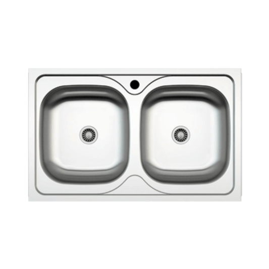 Évier de cuisine encastrable MP862V acier 86x50 cm deux bacs