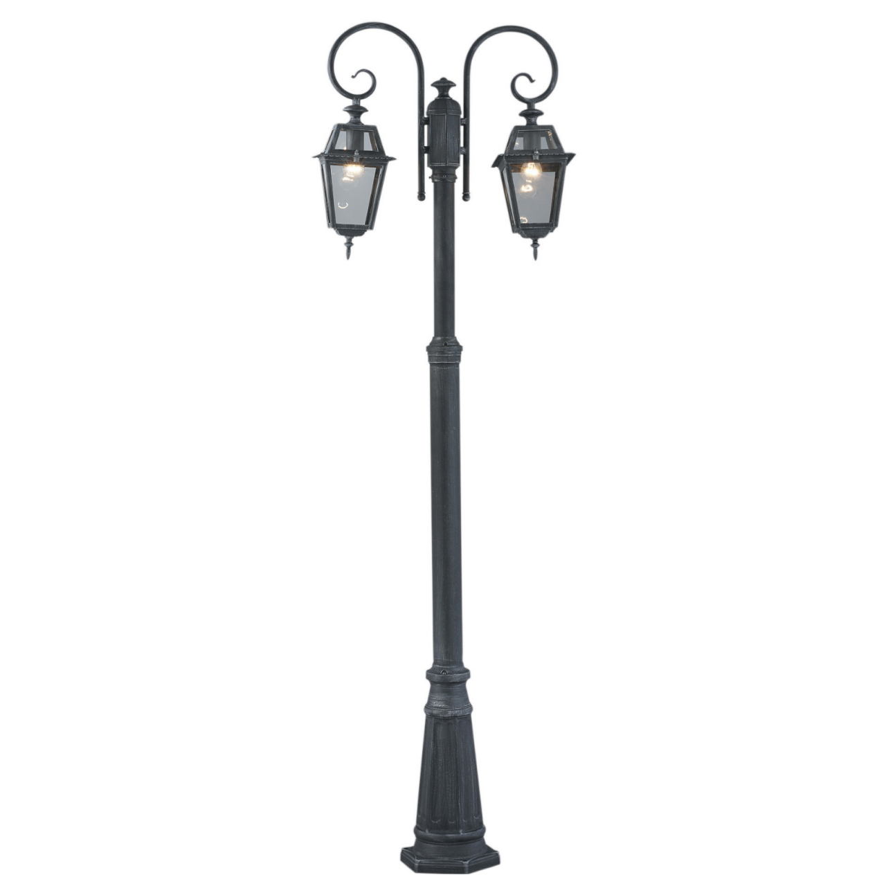 Lampadaire à 2 Bras Gris en Fonte Milan